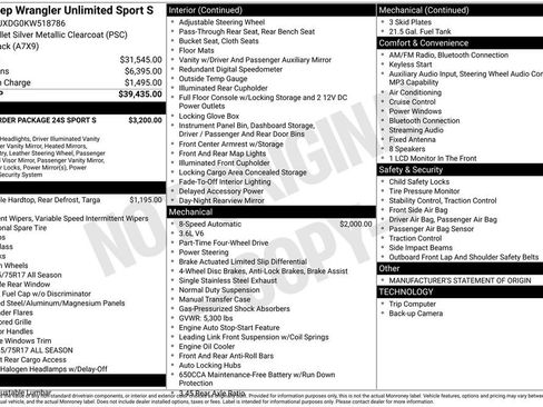 Used 2019 Jeep Wrangler Unlimited Sport S AWD/4WD image 28