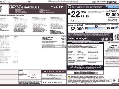 Used 2023 Lincoln Nautilus Reserve w/ Equipment Group 202A AWD/4WD image 1