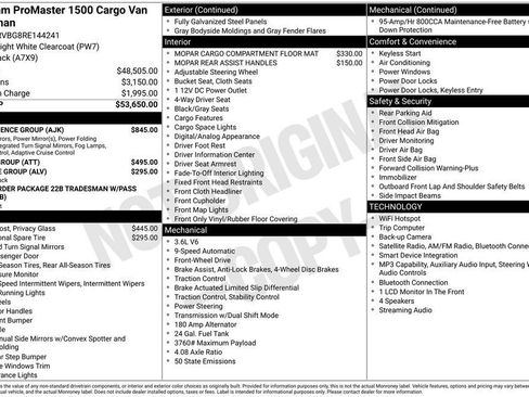 Used 2024 RAM ProMaster 1500 w/ Convenience Group FWD image 41