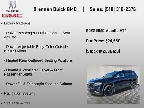 Certified 2022 GMC Acadia AT4 w/ Technology Package AWD/4WD image 18