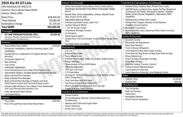 New 2026 Kia K5 GT-Line w/ GT-Line Premium Package FWD image 21