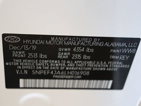Used 2020 Hyundai Sonata SEL w/ Convenience + Sunroof Package FWD image 61