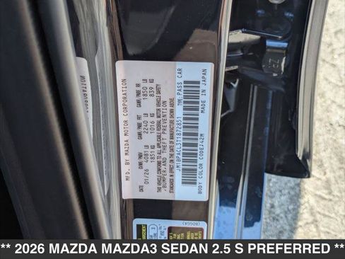 New 2026 MAZDA MAZDA3 2.5 S Sedan w/ Preferred Pkg image 15