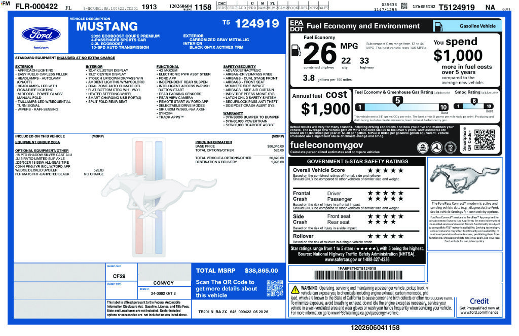 New 2026 Ford Mustang Premium RWD image 10