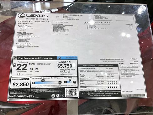 New 2026 Lexus IS 350 F Sport w/ Accessory Package Z1 AWD/4WD image 22