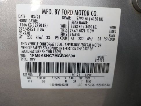 Used 2021 Ford Explorer Platinum w/ Equipment Group 601A image 27