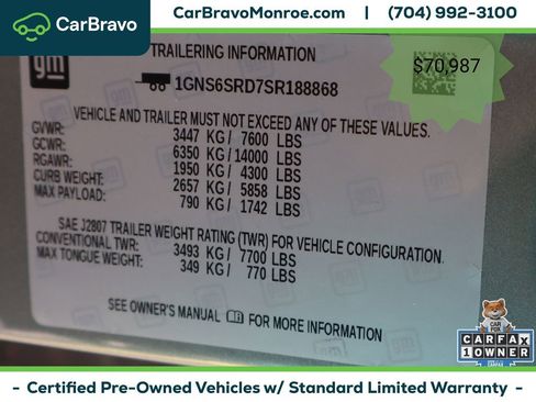 Certified 2025 Chevrolet Tahoe Premier AWD/4WD image 47