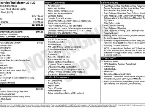 Used 2025 Chevrolet TrailBlazer LS w/ LS Convenience Package AWD/4WD image 2