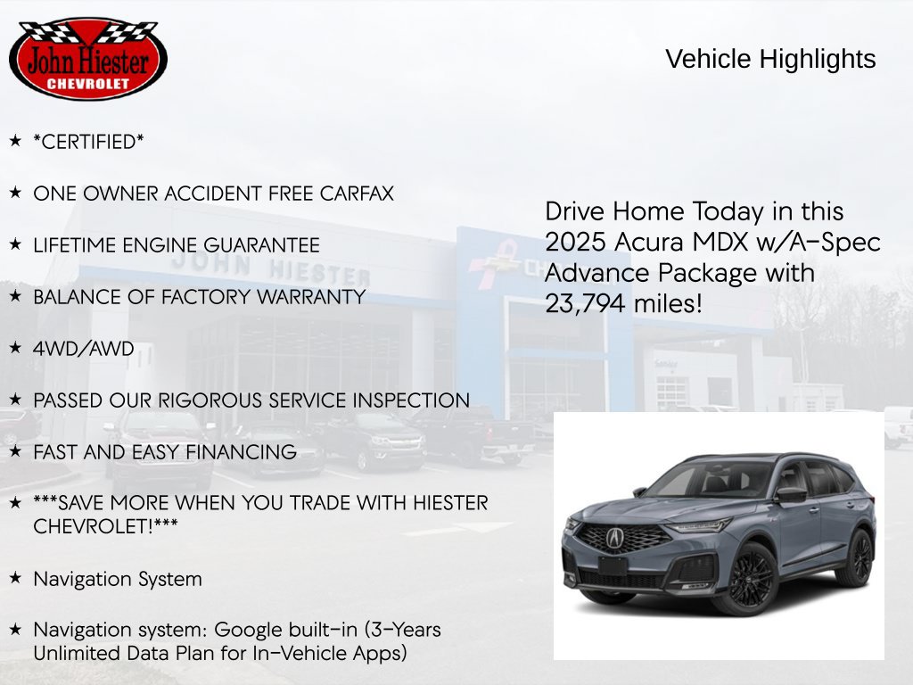 Used 2025 Acura MDX A-Spec w/ Advance Package AWD/4WD image 3