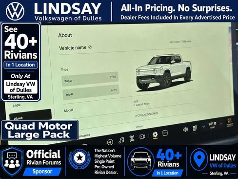 Used 2022 Rivian R1T Launch Edition AWD/4WD image 24