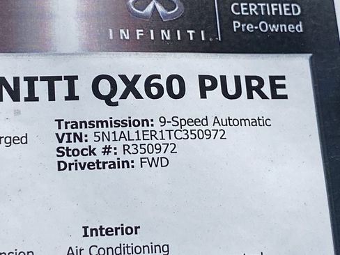 Certified 2026 INFINITI QX60 Pure w/ Cargo Package FWD image 33