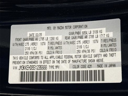 Certified 2025 MAZDA CX-90 3.3 Turbo w/ Premium Plus Pkg image 49