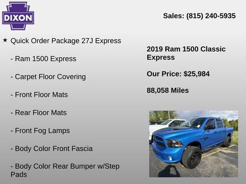 Used 2019 RAM 1500 Express w/ Hydro Blue Sport Package AWD/4WD image 4