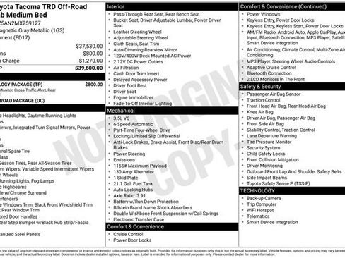 Used 2021 Toyota Tacoma TRD Off-Road w/ Technology Package image 32