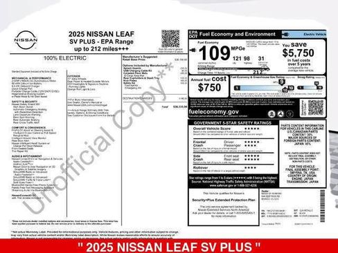 New 2025 Nissan Leaf SV Plus FWD image 6