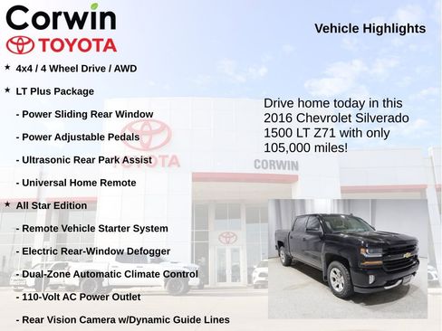 Used 2016 Chevrolet Silverado 1500 LT w/ All Star Edition AWD/4WD image 7