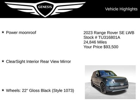Used 2023 Land Rover Range Rover Long Wheelbase SE AWD/4WD image 10