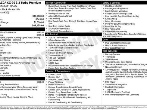 New 2026 MAZDA CX-70 3.3 Turbo w/ Premium Package AWD/4WD image 6