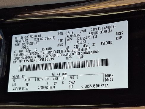 Certified 2019 Ford F150 XLT w/ Equipment Group 302A Luxury AWD/4WD image 26