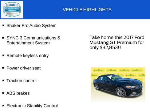 Certified 2017 Ford Mustang GT Premium w/ Equipment Group 401A RWD image 18