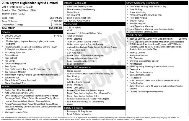 Used 2026 Toyota Highlander Limited AWD/4WD image 29
