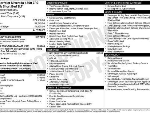 Used 2023 Chevrolet Silverado 1500 ZR2 w/ Technology Package AWD/4WD image 33