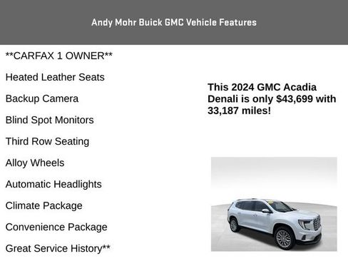 Used 2024 GMC Acadia Denali w/ LPO, Floor Liner Package FWD image 4