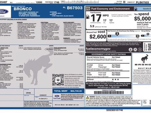 Used 2023 Ford Bronco Badlands w/ Sasquatch Package AWD/4WD image 42