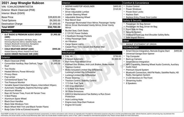 Certified 2021 Jeep Wrangler Rubicon AWD/4WD image 13
