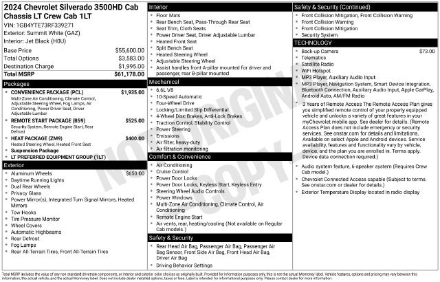 Used 2024 Chevrolet Silverado 3500 LT w/ Convenience Package AWD/4WD image 39