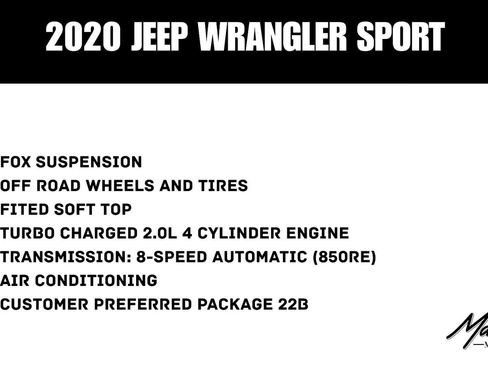 Used 2020 Jeep Wrangler Sport image 44