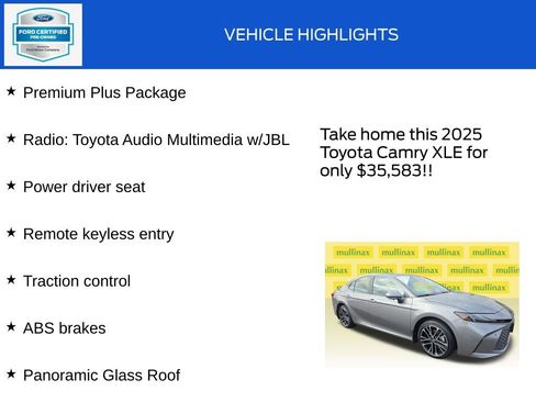Used 2025 Toyota Camry XLE w/ Premium Plus Package AWD/4WD image 18