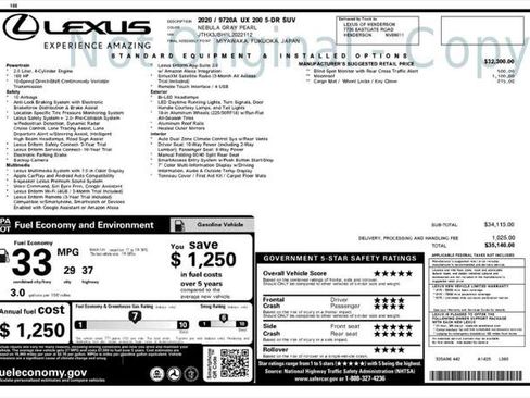 Used 2020 Lexus UX 200 w/ Accessory Package FWD image 4
