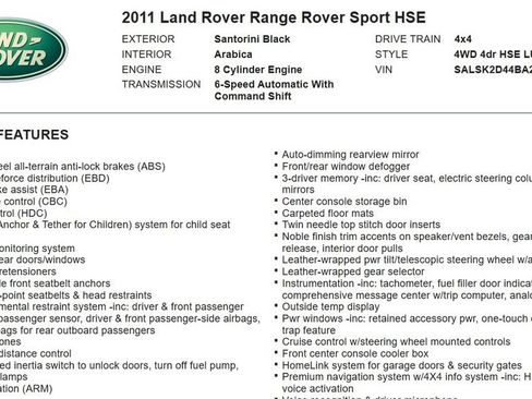 Used 2011 Land Rover Range Rover Sport HSE LUX AWD/4WD image 18