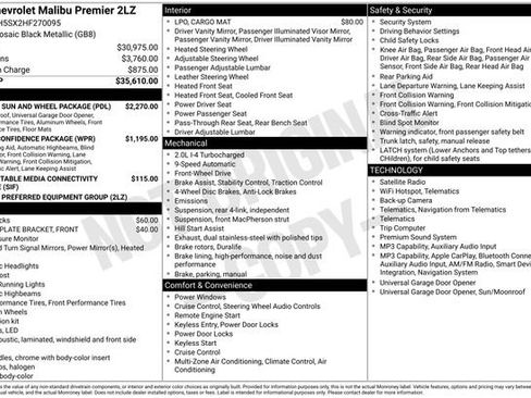 Used 2017 Chevrolet Malibu Premier w/ Premier Sun and Wheel Package FWD image 11
