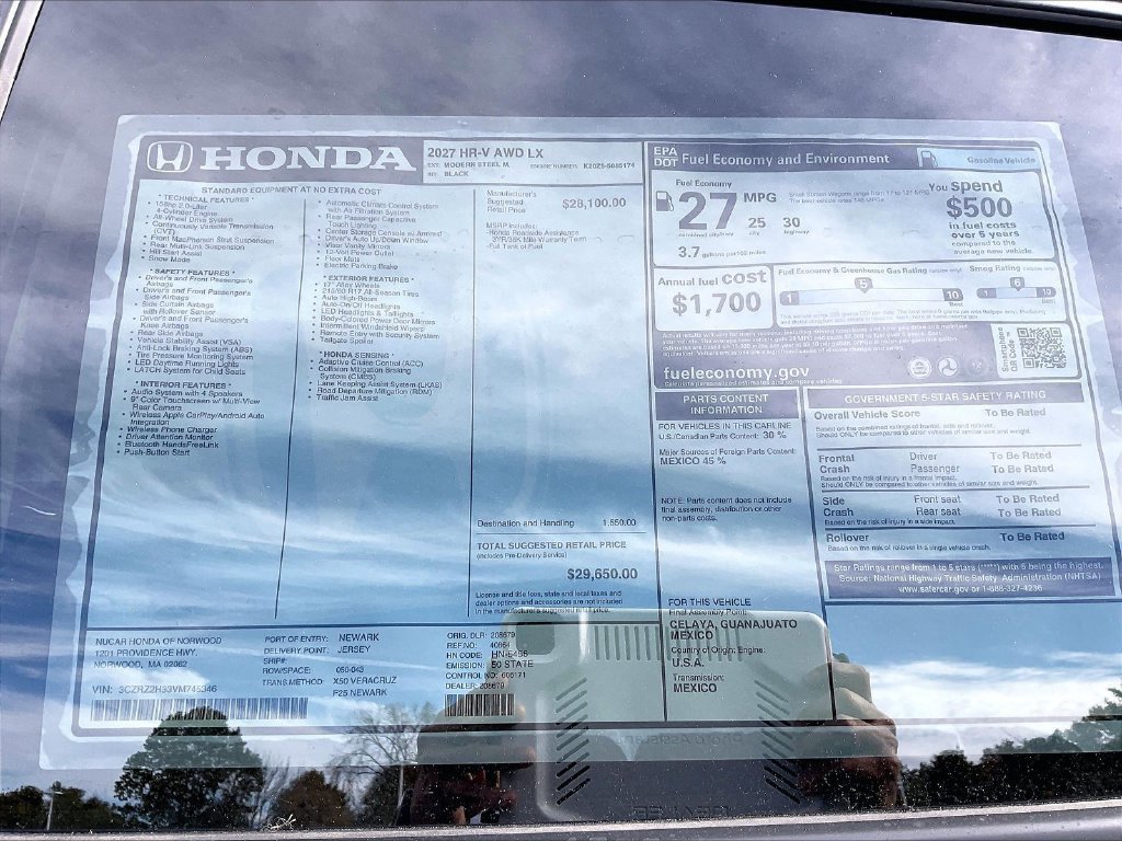 New 2027 Honda HR-V LX image 18