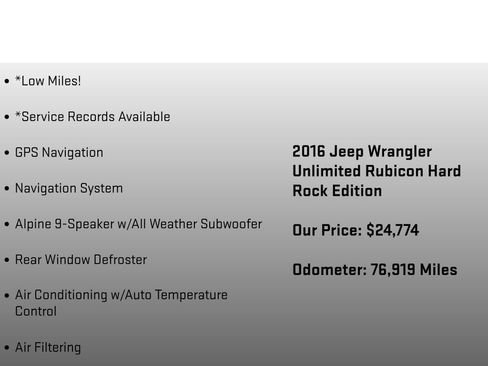 Used 2016 Jeep Wrangler Unlimited Rubicon AWD/4WD image 30