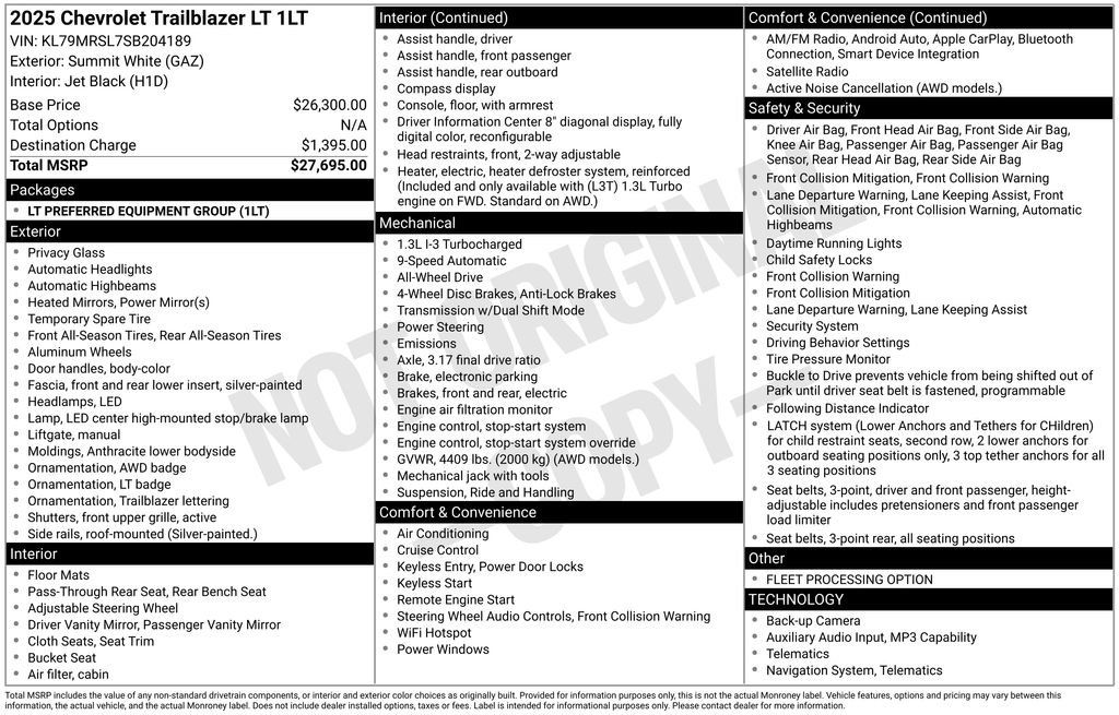 Used 2025 Chevrolet TrailBlazer LT AWD/4WD image 8