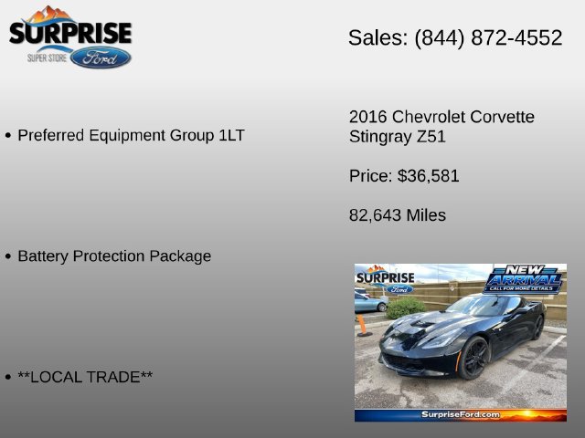 Used 2016 Chevrolet Corvette Stingray Coupe w/ Battery Protection Package RWD image 6