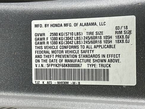 Used 2019 Honda Ridgeline RTL-T image 12