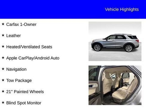 Certified 2024 Ford Explorer Platinum w/ Technology Package AWD/4WD image 2