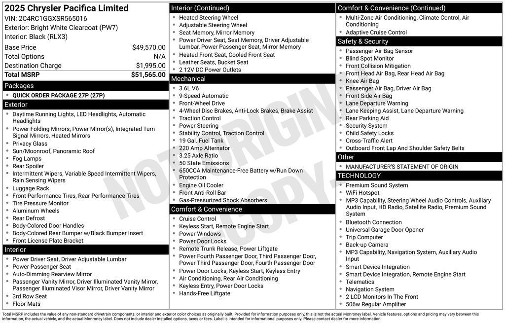 Used 2025 Chrysler Pacifica Limited FWD image 11