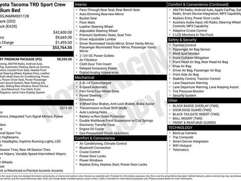 Used 2024 Toyota Tacoma TRD Sport w/ TRD Sport Premium Package AWD/4WD image 37