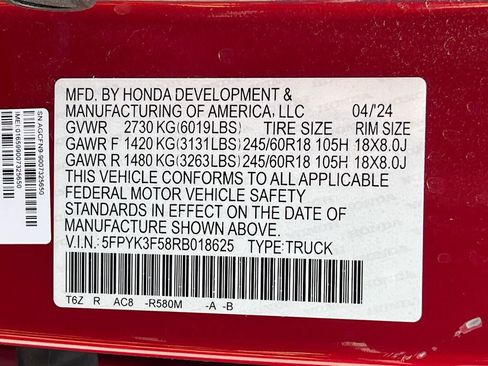 Used 2024 Honda Ridgeline RTL image 32