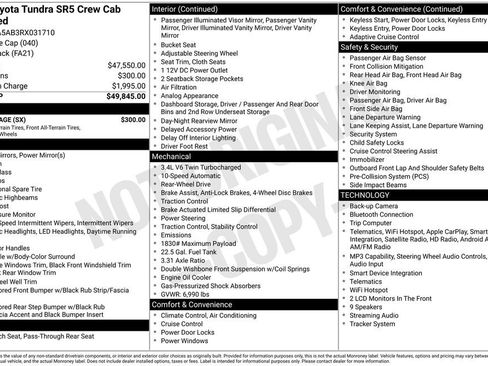 Used 2024 Toyota Tundra SR5 w/ SX Package RWD image 32