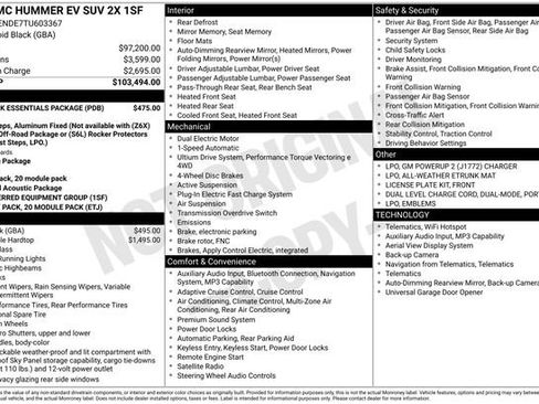 Used 2026 GMC Hummer EV SUV w/ LPO, Dark Essentials Package AWD/4WD image 2