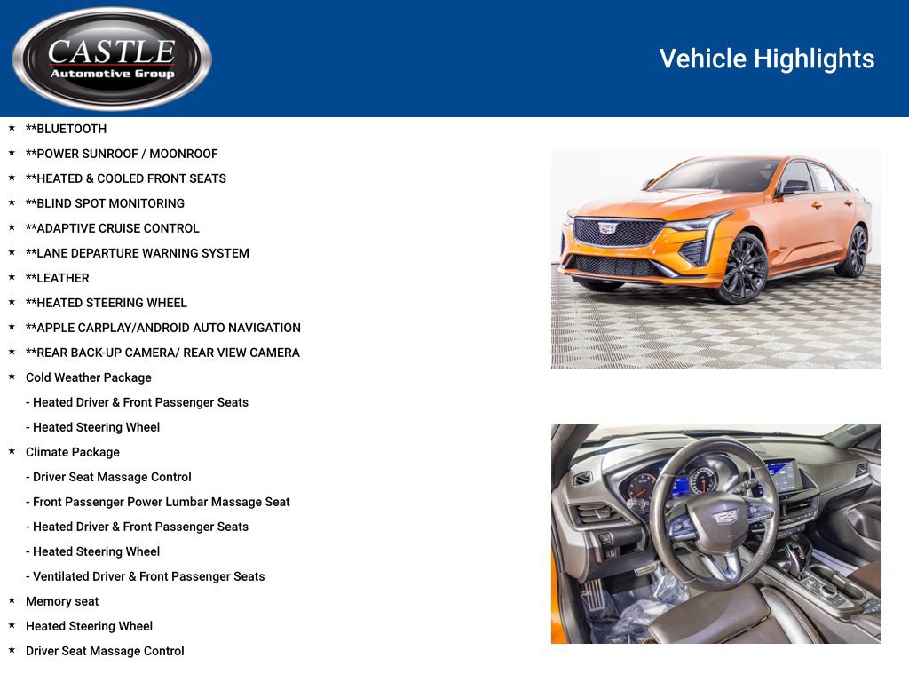 Used 2022 Cadillac CT4 V w/ LPO, ONYX Package AWD/4WD image 3