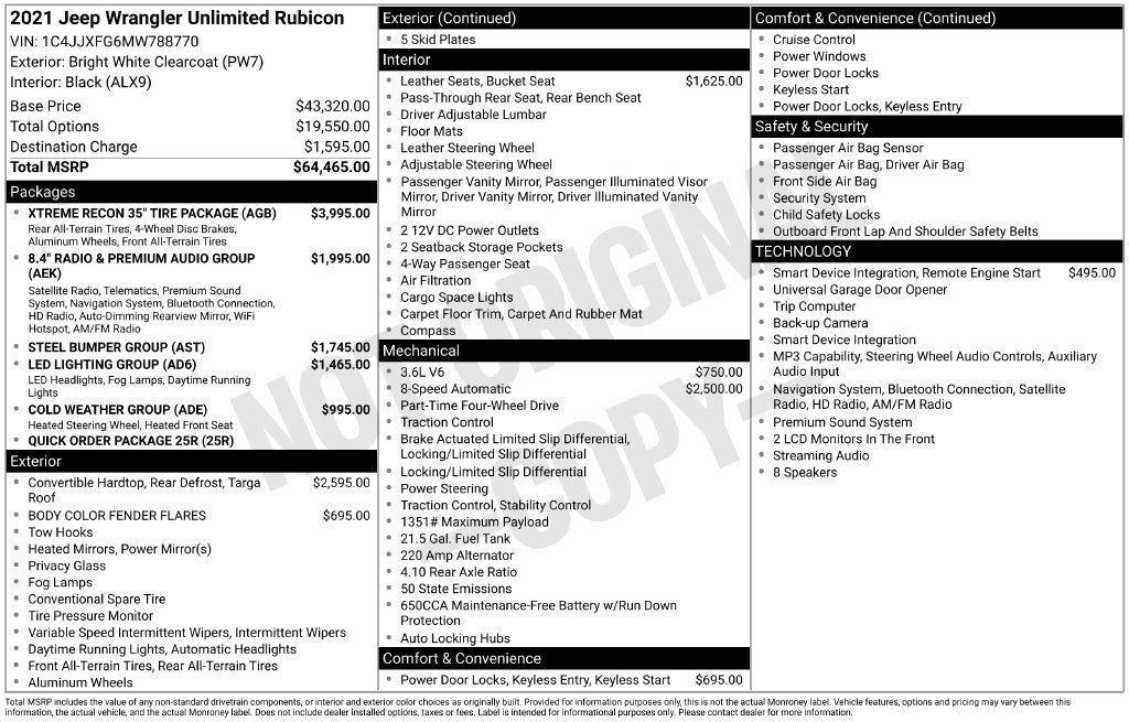 Used 2021 Jeep Wrangler Unlimited Rubicon w/ Xtreme Recon 35" Tire Package AWD/4WD image 2