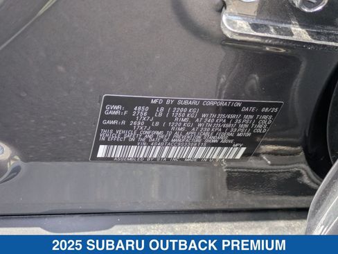 Certified 2025 Subaru Outback Premium AWD/4WD image 37