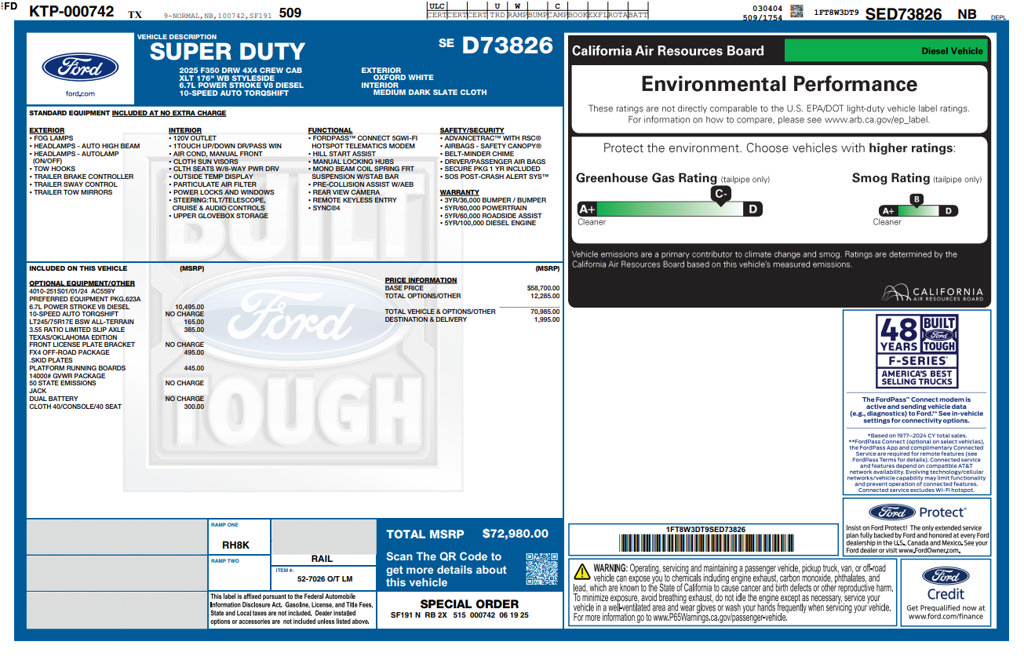 Used 2025 Ford F350 XLT w/ FX4 Off-Road Package AWD/4WD image 2
